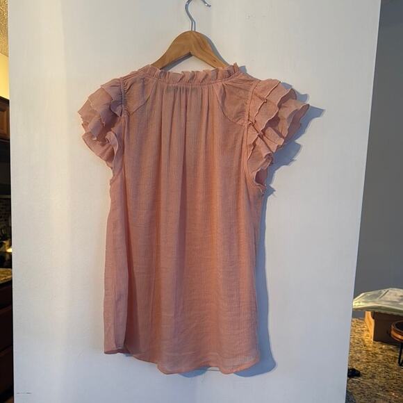 DOE & RAE l NWT Ruffled Women's Top Pink size Small - Picture 6 of 6